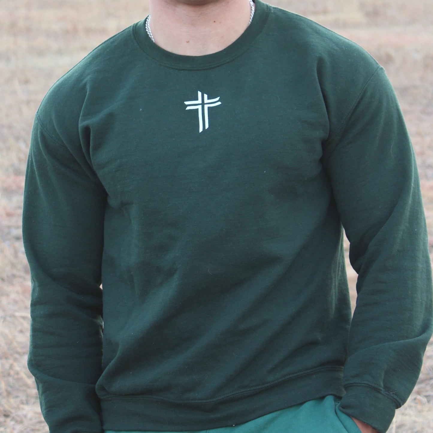 REJOICE ALWAYS Crewneck - Forest Green