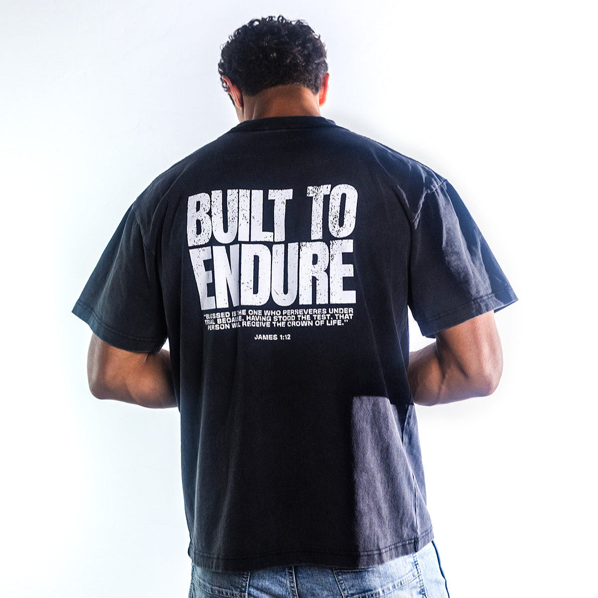 BUILT TO ENDURE Oversized Tee - Washed Black