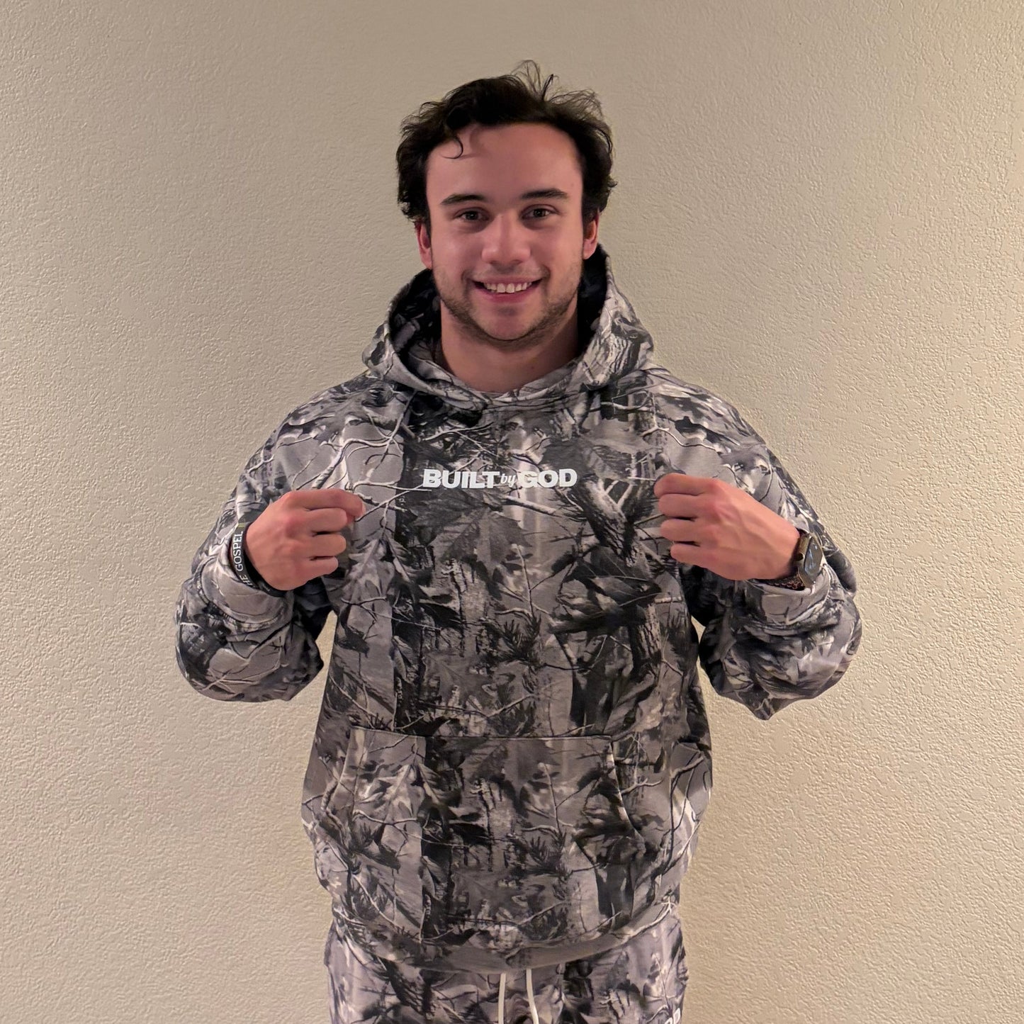 GLORY OF GOD Heavy Cotton Hoodie- Gray Camo