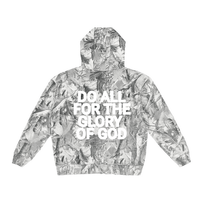 GLORY OF GOD Heavy Cotton Hoodie- Gray Camo