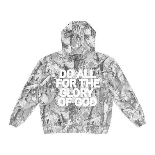 GLORY OF GOD Heavy Cotton Hoodie- Gray Camo