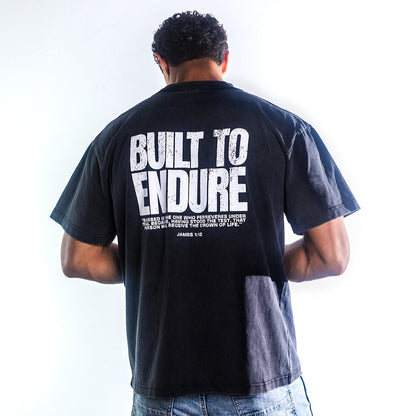 BUILT TO ENDURE Oversized Tee - Washed Black