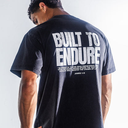 BUILT TO ENDURE Oversized Tee - Washed Black