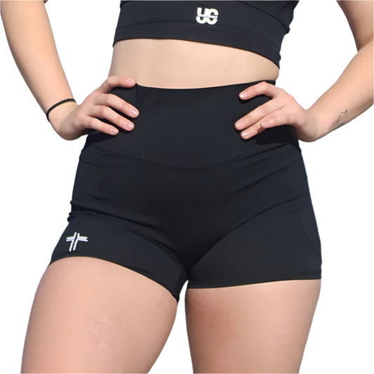 ROMANS 8:28 Spandex Shorts - Black