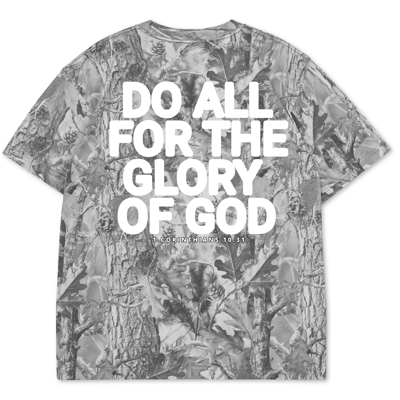 GLORY OF GOD Oversized Tee - Gray Camo